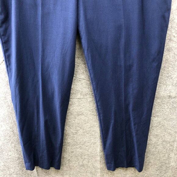 Express Slim Dress Pants Mens 40x32 (40x31) Blue Wool Stretch Flat Front - Picture 5 of 9